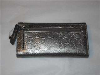 Guess Womens Bright Candy SLG Wallet Purse Clutch Pewter Croc NWT 