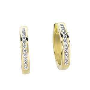   Care For Me Forever Channel Set Round Diamond Hoop Earring Jewelry