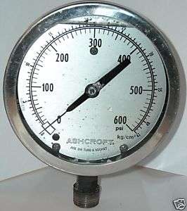 Ashcroft AISI 316 Oil Filled 600PSI Pressure Gauge  