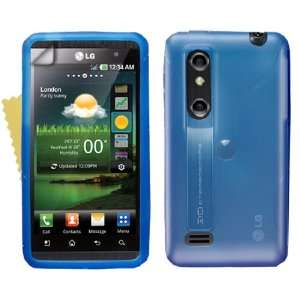  Brand New LG Optimus 3D Wave Silicone Gel Case Cover Blue 