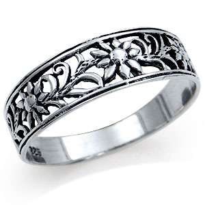 925 sterling silver flower filigree band ring rn2072893 0001