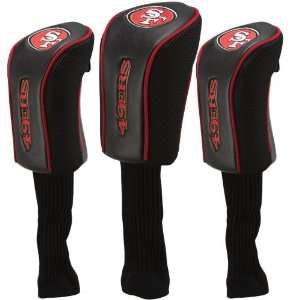   Francisco 49ers 3 Pack Golf Club Headcovers   Black
