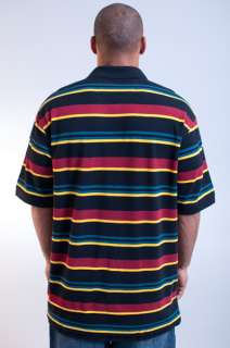 NEW MENS MARITHE FRANCOIS GIRBAUD BLACK RED YELLOW STRIPED POLO SHIRT 