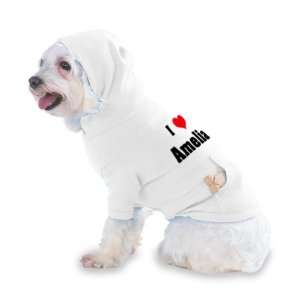  I Love/Heart Amelia Hooded T Shirt for Dog or Cat LARGE 