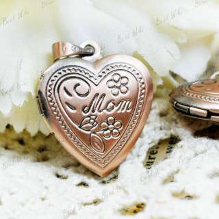 4pcs Antique Copper Heart Pendants Photo Locket MB486 3  