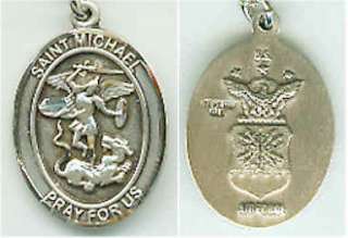 Catholic Saint St Michael US Air Force Medal 18 Chain  