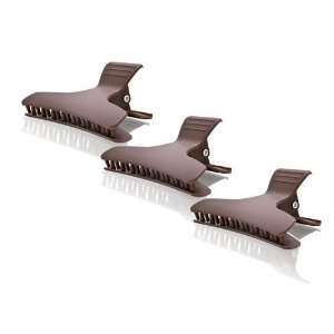  Bombshell Rubberized Butterfly Clip (3 Pack) Brown Beauty