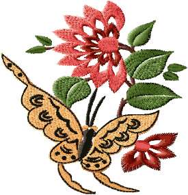 Oriental Butterflies Machine Embroidery designs 4x4hoop  