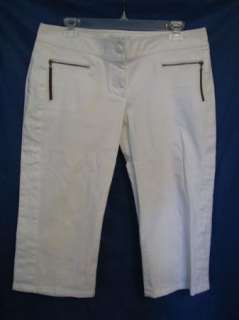 LAUNDRY Shelli Segal WHITE CROPPED Pants/Capris SZ 8  
