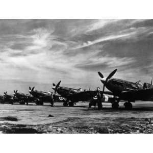  World War II, British Spitfire Planes During the Battle of 