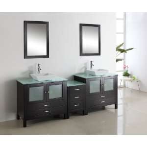 LUXExclusive Double Sink Bathroom Vanity MD 44115 VR. 106.8 W x 21.9 
