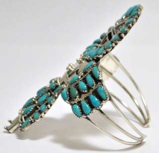 Old Pawn Turquoise Sun Face Kachina Sterling Silver Cuff Bracelet 