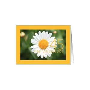 45th Birthday card in Dutch, white daisy Card