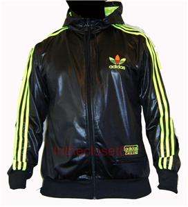 NEW ADIDAS CHILE 62 TREFOIL MENS TRACK TOP HOODY JACKET BLACK/MACAW 