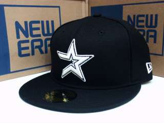 Houston Astros New Era Fitted Cap 5950 Hat Black White  