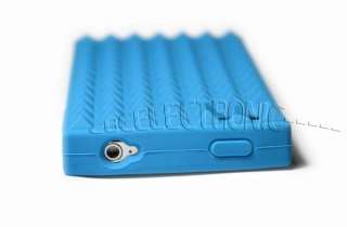 Teal Durian shape silicone case back Skin for iphone 4  