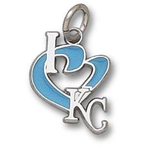  Kansas City Royals MLB I Heart Kc 1/2 Enamel Pendant 