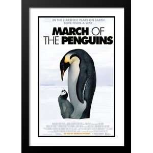  March of the Penguins 20x26 Framed and Double Matted Movie 