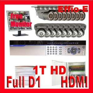 Complete High End 16 Channel Full D1 H.264 HDMI DVR (1T HDD) Security 