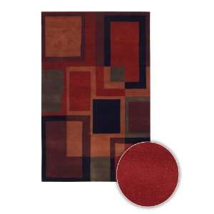   Contemporary Wool Area Rug 114 Multi Boxes 79 Round