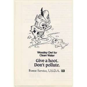   Clean Water Give a Hoot Dont Pollute Print Ad (53219)