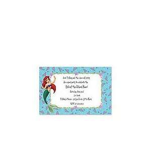  Arielle & Flower Border Beach and Pool Party Invitations 