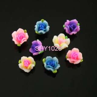 mixed fimo polymer clay flower spacer beads 8 10mm 367b