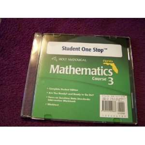  HOLT MCDOUGAL MATHEMATICS COURSE 3 STUDENT ONE STOP CD ROM 