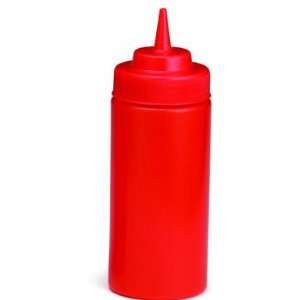 Tablecraft 8 oz Red Ketchup Standard Tip Wide Mouth Squeeze Dispenser 