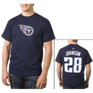   Johnson Reebok Name and Number Tennessee Titans T Shirt Sports