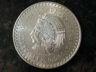 1947 1948 Cinco Pesos Cuauhtemoc 0.900 oz of Silver $5 Mexican Sliver 