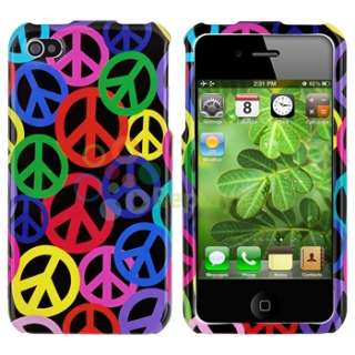 Peace Hard Plastic Case Cover For Apple iPhone 4 4S 4TH+Privacy Screen 