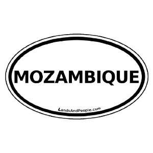 Mozambique Africa State Car Bumper Sticker Decal Oval Black and White