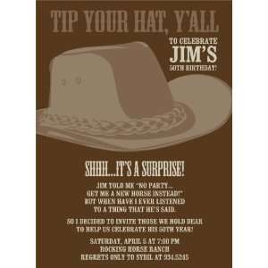  Tip Your Hat Yall Chocolate Invitations