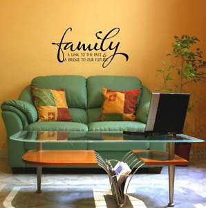 Family Vinyl Wall Quote Lettering Word Decal 11x21 #2  