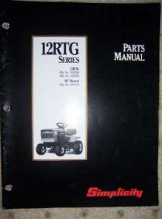 1992 Simplicity 12 RTG Tractor Mower Parts Manual A  