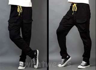 Fashion Mens Casual Sport Trousers Harem Big Pocket Pants 3 Colors 