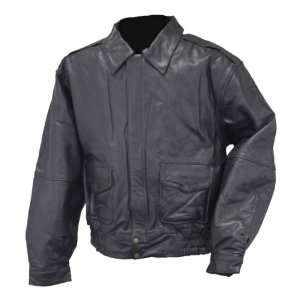  Mossi Leather Bomber Jacket, Black, XL Automotive