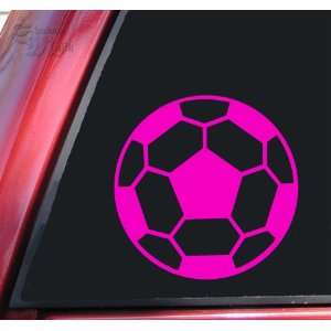  Soccer Ball Vinyl Decal Sticker   Hot Pink Automotive