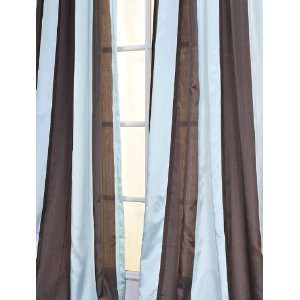    Yacht Club Coffee/Blue Sheer Curtains & Panels