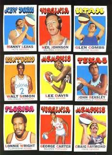 1971 TOPPS BASKETBALL ABA LOT OF 29 DIFFERENT NM *12234  