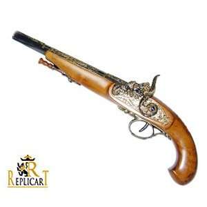  Replica French Dueling Pistol, Gold & Black Everything 