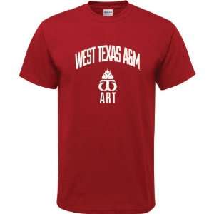 West Texas A&M Buffaloes Cardinal Red Youth Art Arch T Shirt