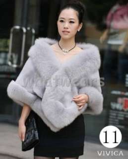 Womens Luxurious Real Mink Fur Coat Jacket Cape 11 Colors 9 P33  