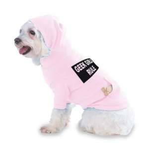 GEEK GIRLS RULE Hooded (Hoody) T Shirt with pocket for your Dog or Cat 