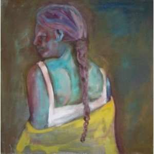  Portrait of a Girl with a Braid, Original Painting, Home 