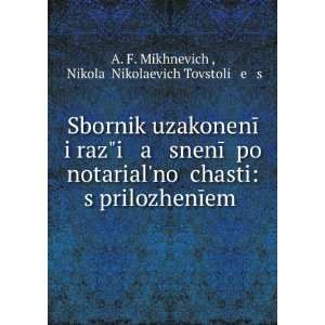   NikolaÄ­ Nikolaevich Tovstoliï¸ eï¸¡s A. F. Mikhnevich  Books