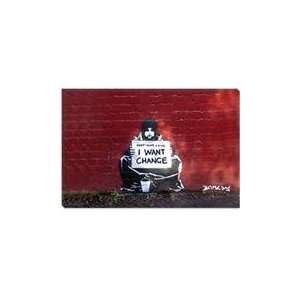   Coins. I Want Change By Meek by Banksy Canvas Art Prin