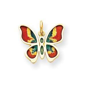   Enameled Butterfly Charm   Measures 16.6x17.5mm   JewelryWeb Jewelry