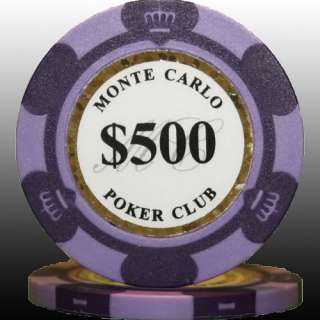 50 14G 2 Tone Monte Carlo Poker Club Poker Chips $5000  